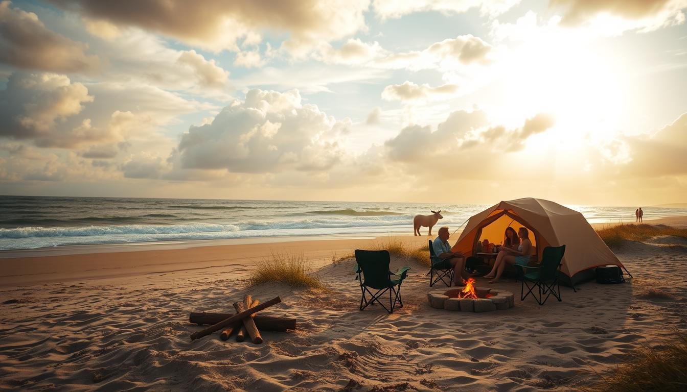 beach camping