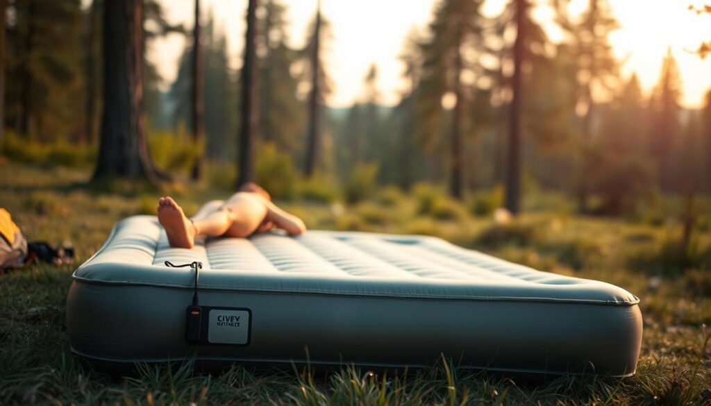 portable air mattress with pump in use portable air mattress with pump in use