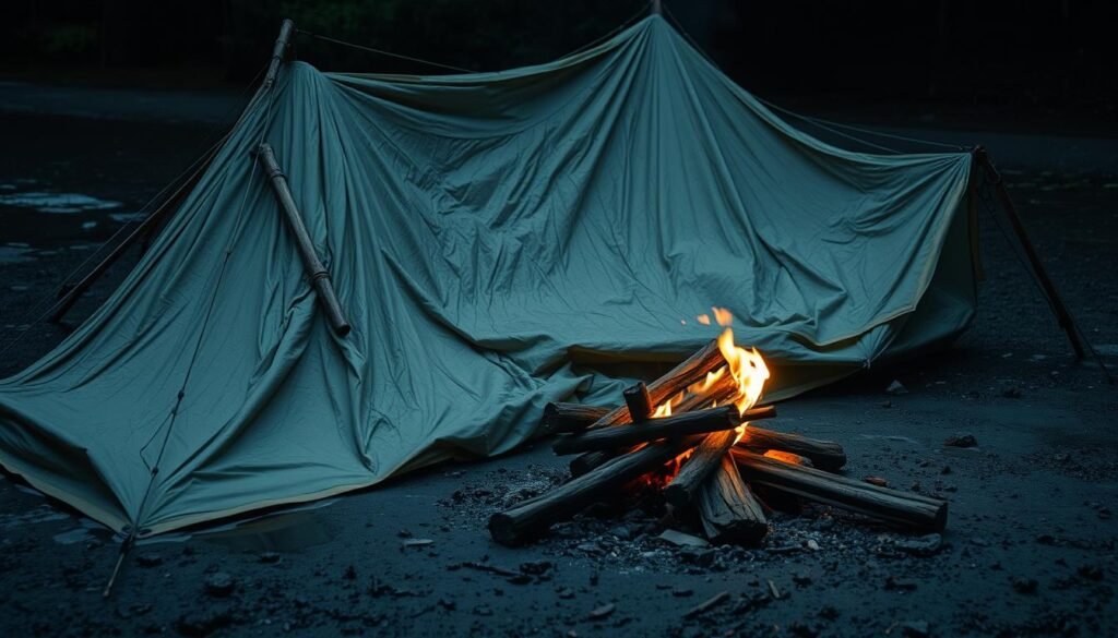 A collapsed, rain-soaked camping tent lies in disarray, its once vibrant fabric now a dull, muddy gray. The poles jut out at odd angles, as if the structure has been ravaged by a violent storm. Puddles of water pool around the tent's perimeter, casting a gloomy, desolate atmosphere. Nearby, a small campfire struggles to stay lit, its feeble flames casting flickering shadows across the scene. The overall impression is one of defeat and disappointment, a far cry from the idyllic images of camping that often grace the pages of outdoor magazines. A collapsed, rain-soaked camping tent lies in disarray, its once vibrant fabric now a dull, muddy gray. The poles jut out at odd angles, as if the structure has been ravaged by a violent storm. Puddles of water pool around the tent's perimeter, casting a gloomy, desolate atmosphere. Nearby, a small campfire struggles to stay lit, its feeble flames casting flickering shadows across the scene. The overall impression is one of defeat and disappointment, a far cry from the idyllic images of camping that often grace the pages of outdoor magazines.