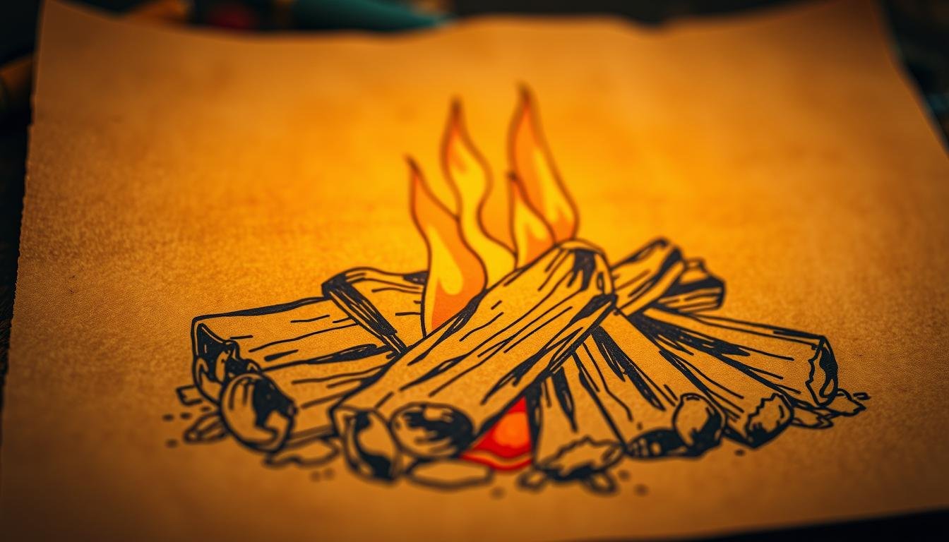 How to Draw a Campfire -