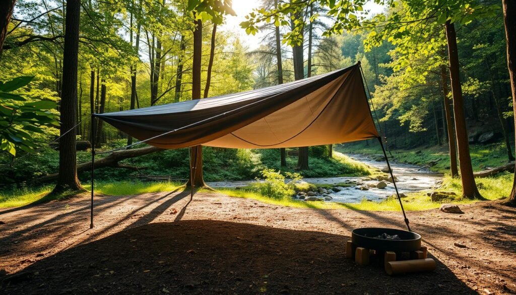 tarp setup for camping