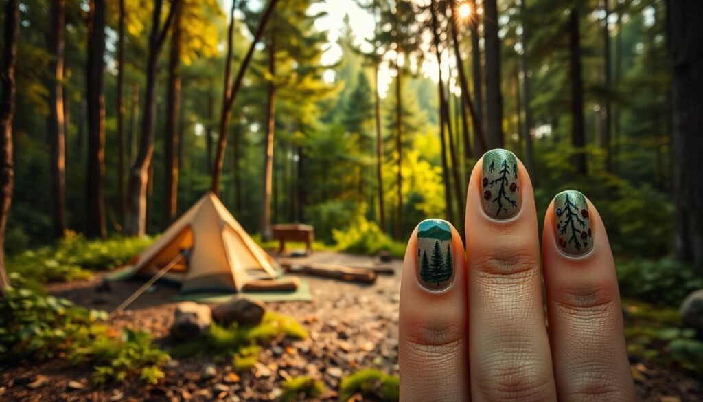 camping nail art camping nail art