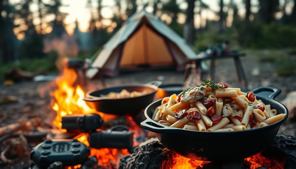 camp-friendly chicken pasta