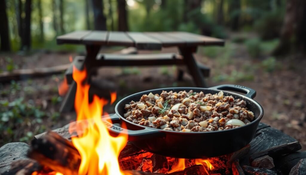 camp skillet ground beef