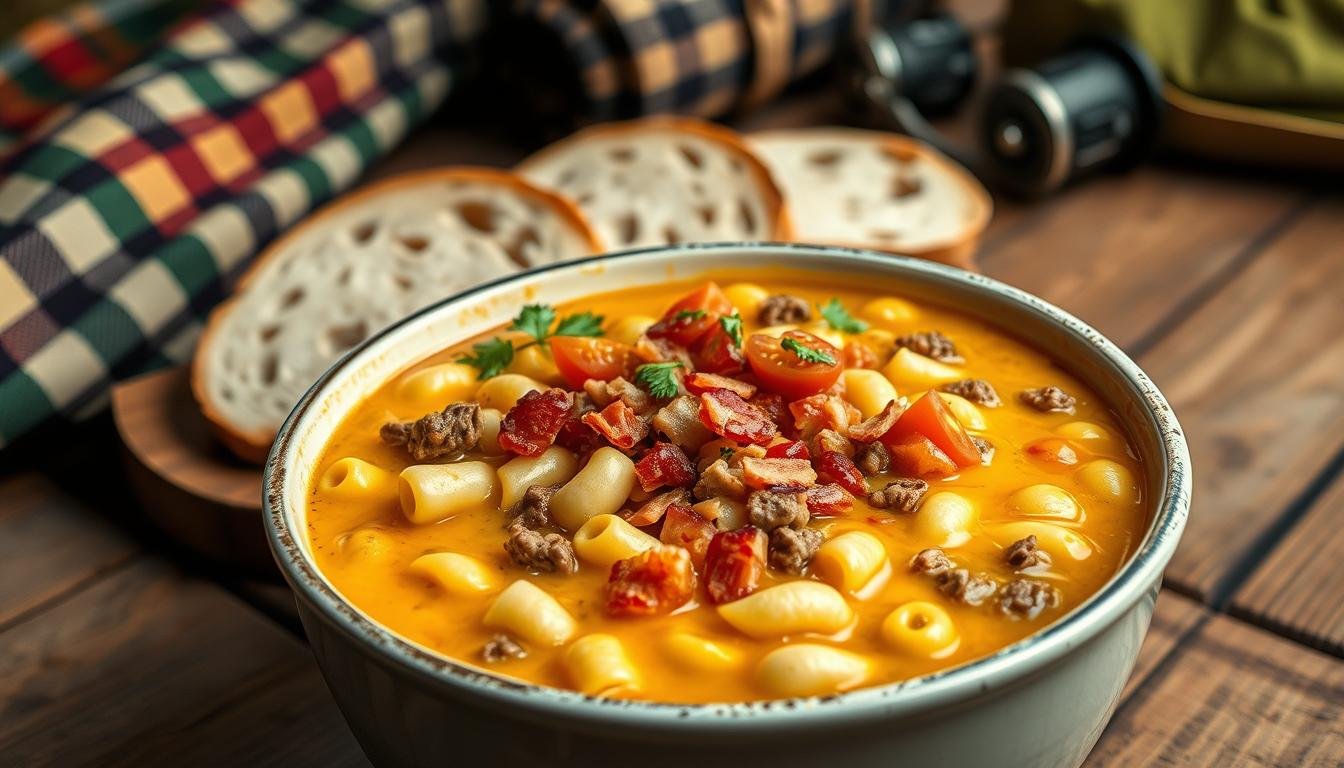 one pot macaroni cheeseburger soup